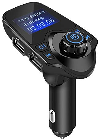 KIMISS Transmisor FM Bluetooth para coche, manos libres, MP3, USB carga, compatibilidad universal, conexión inalámbrica, alta calidad de sonido