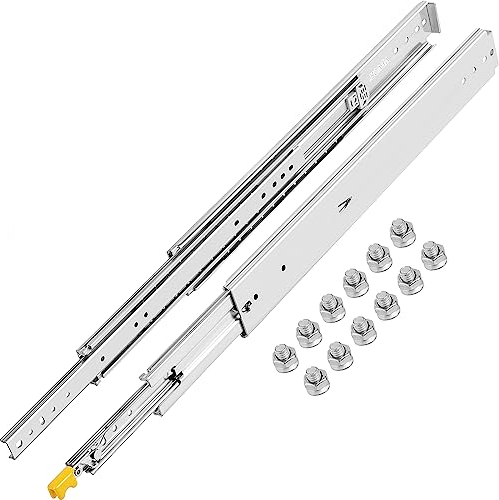 VEVOR Schubladenschienen 610 mm, Auszugsschienen 24 Zoll, Vollauszug Schienen für Schubladen, Doppel Kugelgelagert, Schubladen Schienensystem, Gleitschienen für Schubladen, Schubladenführungen