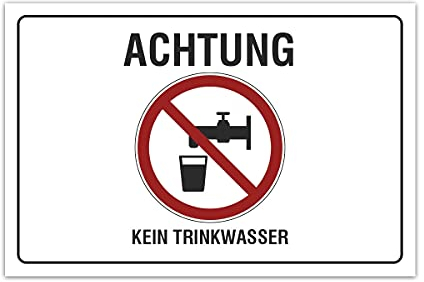 Aluverbund Hinweis Schild 30x20cm Wetterfest Kratzfest UV beständig - Kein Trinkwasser