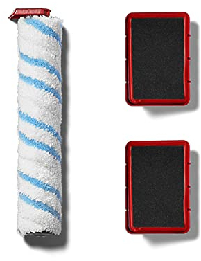 Vileda JetClean 3in1 Bodenreiniger Zubehörset inkl. 2X Doppelfilter und 1x Mikrofaserrolle, Weiß Rot, Normal