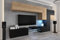 Furnitech Wohnwand Wohnzimmer | Wohnzimmer Möbel mit LED Weiß | Hängend Wohnwand Modern | Wohnzimmer Schrankwand mit Regale und TV Schrank (AN92NEW-21SB-M12)