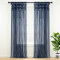 Lush Decor Rideau de fenêtre/séparateur de pièce/Porte/décoration Murale en Coton texturé macramé bohème, 213,4 cm (L) x 101,6 cm (l), Bleu Marine