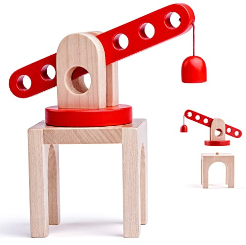 Magnet - Kran - für Holz Eisenbahn - Kranset - passend für alle Schienen-Systeme & Straßen - z.B. Brio/Heros/Eichhorn/IKEA/Woody/Bigjigs Rail/Play..