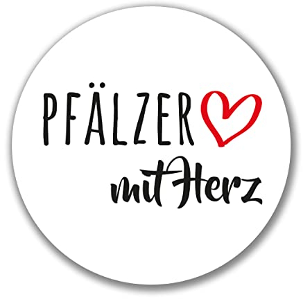 Huuraa Aufkleber Pfälzer mit Herz Geschenk 10cm Sticker Pfälzer Geschenkidee