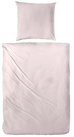 Beddress - Luxus-Satin-Bettwäsche, Uni Puder, 135x200 + 80x80 cm, 100% gekämmte Baumwolle, OekoTex