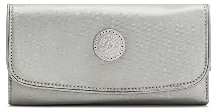 Kipling Damen Money Land, RFID Anti-Hacker Technologie, Nylon Snap Wallet, Helles Metallic., Einheitsgröße