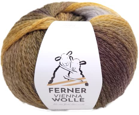 Ferner Wolle Vienna, Merinowolle mit Farbverlauf, 100g ca. 250m Farbverlaufswolle Merino Nadelstärke 6 (W6)