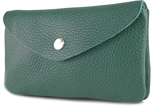 modamoda de P11 Damen Leder Geldbörse Portemonnaie Medium Handmade in Italy, Farbe:Petrolgrün