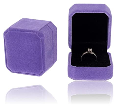 Ringetui für Verlobungsringe/Ringbox für Ringe Ringschachtel für Verlobungsring Schmuckschachtel für Hochzeit/Valentinstag Geschenkbox Schmuckkästchen Heiratsantrag Trauringetui Schmucketui in Lila