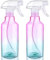 Plastic Spray Bottle 16.9oz Empty Spray Bottles Refillable Container Trigger Sprayer for Cleaning Solutions, Water, Plants, Pet, Essential Oils, Hair, 2 Pack (gradient)