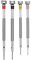 KD89 Horotec MSA01.003 - Assortiment de 4 Tournevis Classiques d'horloger en Laiton chromé - Ø0.60, 0.80, 1.00, 1.20mm
