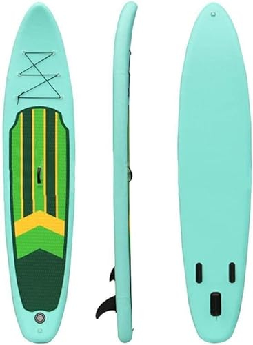 Paddle-Board für Erwachsene, aufblasbare Boards, aufblasbares Stand-Up-Paddle-Board, tragbares Surfbrett-SUP-Board mit verstellbarem Paddel, Flosse, Handpumpe, Rucksack und Reparaturset,A_350X76X15C