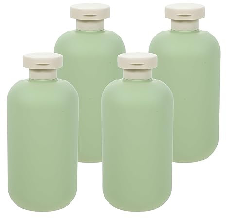 LusDoly 4 Stück, 500ml Grün Kunststoff Squeeze Flasche mit Flip Cap für Seife Kosmetik Lotionen Gels Shampoo
