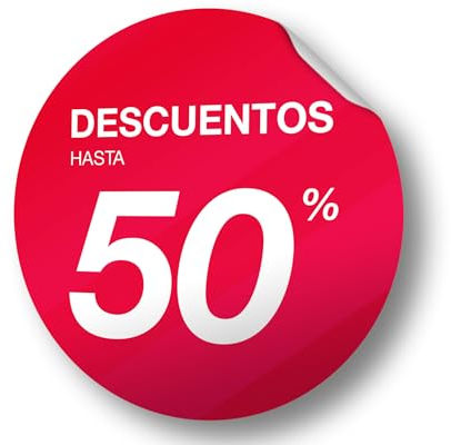 Olmedo Servicios Integrales Vinilos de Rebajas Personalizados Rojo Redondo 70x70 cm - Vinilos Escaparate Rebajas Black Friday - Ofertas, Outlet Liquidaciones