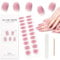 EBANKU Semi-Cured Gel Nail Strips - Long Lasting Waterproof Polish Wraps Stickers With Cuticle Stick, File, Wipes & Sealing (UV/LED Lamp Required)