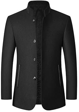 Trench-Coat En Laine Pour Homme, Couleur Unie, Mi-Long, Veste Coupe-Vent, Pardessus D'affaires, Automne Et Hiver