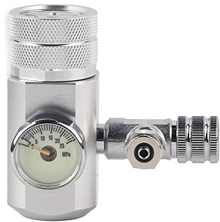 Ejoyous CO2 Druckminderer Aquarium, CO2 Druckregler Ventil CO2 Einwegflaschen Druckminderer Adapter für CO2 Systemdruckregler für Aquarium System (Kleiner Einzelzähler G5/8