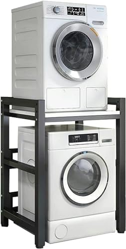 Kit impilabile Supporto regolabile - Unità di stoccaggio sopra la lavatrice per bucato - Capacità 400 kg - Rastrelliera portatile - Lavatrice e asciugatrice a carico frontale - Comodo organizer