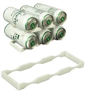 NEEVIRID Stapelbares Dosenregal, Weinflaschenregal, Bierhalter, Kühlschrank-Organizer für Bierdosen, Limonadendosen, Weinflaschen, 2 Stück