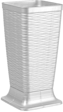 AC - Paragüero de plástico - Modelo Wind - Soporte para Paraguas Cuadrado para Entrada de oficinas, Negocios, hogar - Fabricado en España - 51,5 x 26 x 26 cm - Blanco