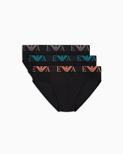 Emporio Armani Herren 3-Pack Brief Boxershorts, Black/Black/Black,