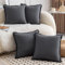 Mandioo 4er Set Neutralen Baumwolle Kissenbezug 65x65cm Herbst Quasten Dekorative Kissenbezüge Boho Sofakissen Dekokissen Kissenhülle für Couch Sofa Schlafzimmer Wohnzimmer Grau