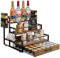 OCPO Kitchen Küche Sirup Organizer, 3-Tier-Flaschenhalter Stand Mit Schubladen für 36 K-CUP, Countertop Weinregal für Bis Zu 12 Flaschen, für Wein, Dressing