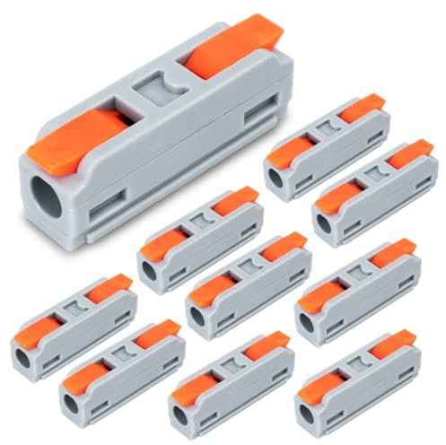 Innfeeltech 10 Stück Verbindungsklemme, 1 In 1 Out Verbindungsklemme, mit Hebel, Kabelverbinder mit 0,2-4 mm² Leiter Klemme für DIY-Projekte