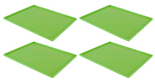 Dehydrator Trays,BPA,Food Grade,Easy to,4 Pack Silicone Dehydrator Trays Prevent Sticking with Edges for Vegetables,Cookies,Fruit,Leather (Green)