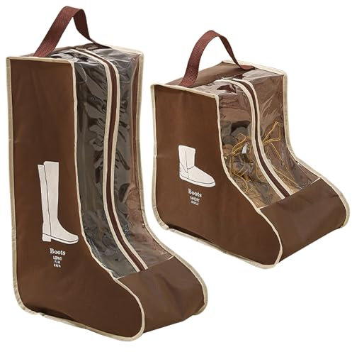 2 Set Boot Storage Boot Bag Portable Short Boots and Tall Boots Storage or Protector Bag Non-Woven Fabric Transparent Wellington Welly Boot Storage Bag for Hiking Muddy Hunting Fishing