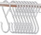HTRTRR 10 ganci a forma di s con sistema anticaduta, ganci a s ti aiutano a organizzare la tua casa Organizza la tua cucina e i tuoi armadi(Diametro del palo < 2.5cm,【argento】)