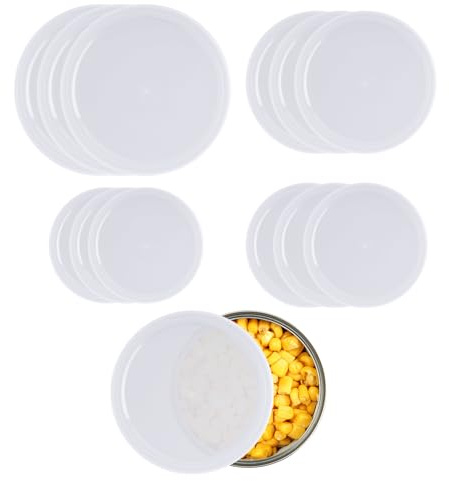 Lot de 12 Couvercles pour Boîtes, Couvercles en 4 Tailles, Universels en Plastique Transparent pour Aliments/Animaux 400g/800g