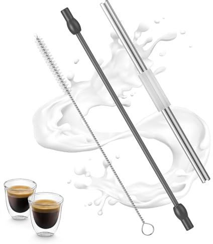Milk Hose Compatible with Siemens Replacement Part, Milk Hose, Stainless Steel Milk Tube and Cleaning Brush Set, Compatible with Siemens, Fully Automatic Coffee Machine (Dark Grey)