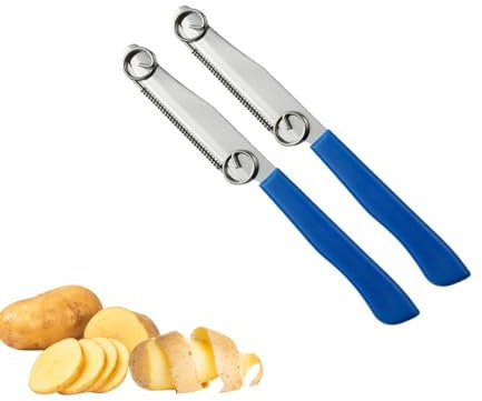 Fruit Peeling Knife,2 Pieces Quick Slicing Knife 3-in-1 Multifunctional Fruit Knife Peeler Potato Peeler with Removable Spring Fruit Paring Knife Universal Peeler Vegetable Peeler