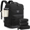 LOVEVOOK Rucksack Handgepäck Flugzeug, Reiserucksack Herren Damen Groß, 40L Cabin Bag Bordgepäck Rucksack, Weekender Tasche für 17,3 Zoll Laptop, Kofferrucksack für Reise Business Schwarz