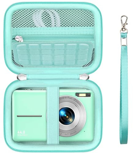 Supmay Carrying Case for VAHOIALD/for Taichaeu/for ZMOQNG/for STUOGYUM/for LOUM Digital Camera, Digital Point and Shoot Camera Storage Holder Travel Bag with Mesh Pocket for Battery, SD Card, Green