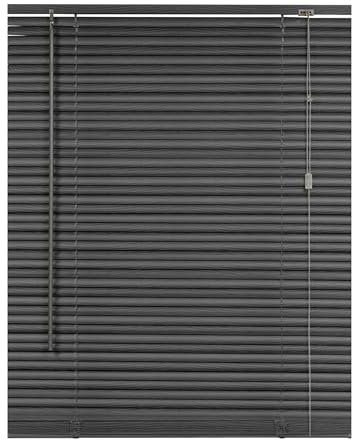 REHAN & CO Custom Made to Measure PVC Venetian Blinds 25mm Thin Slats Shutter Blinds Window Treatments Child Safe Home Office Windows Blind (Grey Embossed, 114W x 150H cm)