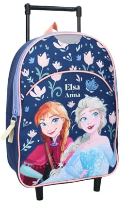 mybagstory - Eiskönigin – Rucksack mit Rollen für Mädchen, 33 x 25 x 11 cm – Kindergarten-Trolley mit 1 Reißverschlussfach – leichter Schulranzen zum Ziehen