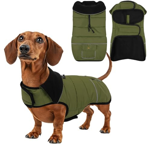 KONVINIT Hunde Wintermantel Wasserdicht Warmer Hundejacke Outdoor-tauglicher Mantel mit Klettverschluss, Reflektoren & wärmendem Fleecefutter für alle Aktivitäten