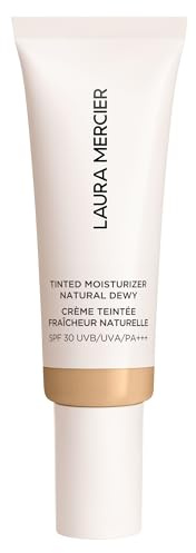 Laura Mercier Tinted Moisturiser Natural Dewy - LSF 30, 45ml | Langanhaltende getönte Pflege bietet 16 Std. variable Deckkraft. Strahlendes Finish verfeinert Hautton & Textur