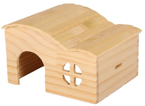 HOLIDYOYO Hamster Versteck Holzhaus Mehrzweck Beißfestes Kleintier Versteck für Meerschweinchen und Hamster Kleines Holzspielzeug zum Verstecken und Schlafen