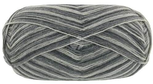 LANA GROSSA Meilenweit 100 Aktion | Sockenklassiker, bedruckt und waschmaschinenfest | Handstrickgarn aus 75% Schurwolle & 25% Polyamid | 100g Wolle zum Stricken & Häkeln | 420m Garn FB 3018