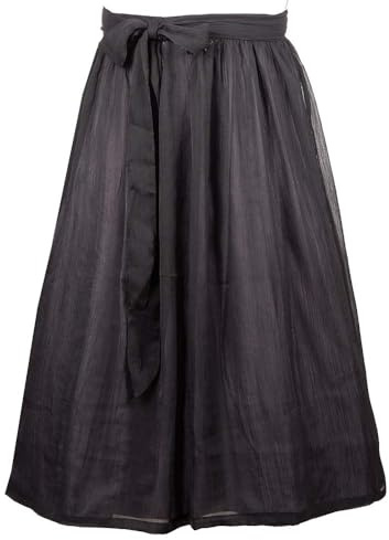 Goldschmidt Trachten Dirndlschürze Marie | Chiffon Schürze mit Bindeband | 65cm Länge (schwarz, 34-36)