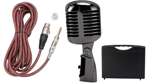 Dynamisches Mikrofon, Retro-Nieren-Tonabnehmer, Bühnenmikrofon mit einstellbarem Winkel, dynamisches Mikrofon aus Zinklegierung für KTV-Live-Gesang, professionelle Tonaufnahme mit (Rotgussgrau)