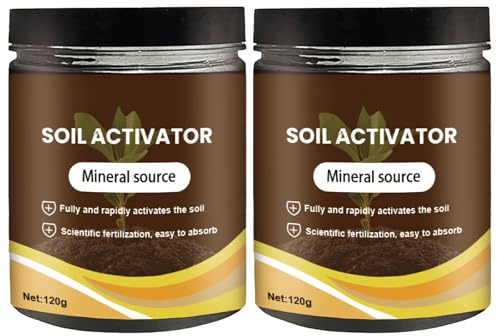 2Pcs Soil Activators, Organic Soil Activators and Plant Fertilizers, Soil Pro Activator, Water-Soluble Formula for Optimal Nutrient Uptake, Promoting Plant Rooting 120g