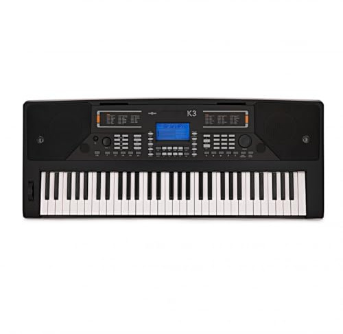 K3 61-Key Digital Piano Keyboard, 64-Note Polyphony, USB MIDI | 61 touch-sensitive keys with 64-note polyphony, 400+ voices and 200+ rhythms, built-in recording, dual 8W speakers