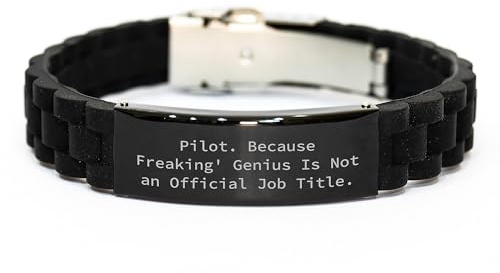 Funny Pilot Gifts for Him, Graduation Unique Gifts from Friends, Pilot Glide lock Clasp Bracelet with Funny Quote