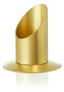 Langkerzen Kerzenleuchter Ø 5 cm in Gold Messing Gebürstet für Kerzen, Anlasskerzen und Altarkerzen