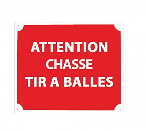 Europ-Arm Panneau Akilux Rouge Acrylique LED Simple Attention Chasse Tir à Balles 30 x 30 cm Sécurité Extérieur Signalétique de sécurité