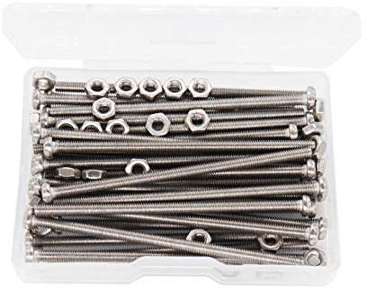 cSeao 30 Stück 304 Edelstahl M3 x 50 mm Kreuzschlitz-Maschinenschrauben mit M3-Muttern